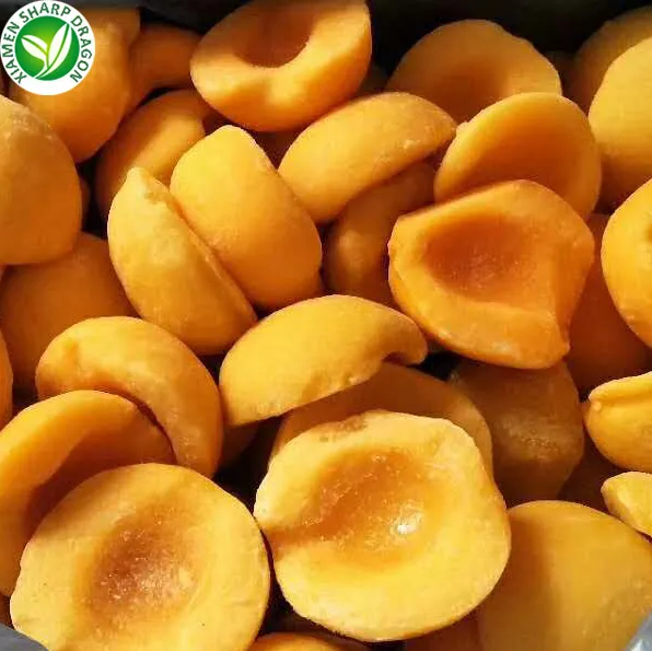 IQF wholesale price Frozen Yellow Peaches Cuts in half Sliced Chunk Diced Block Cubes Dice Unsweetened organic Healthy Natural