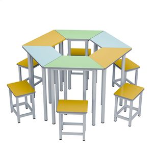 Juego de Escritorio Hexagonal para Niños Lin Ying, 6 Piezas, Muebles Escolares Modernos y Minimalistas para el Aula y el Uso en el Hogar - Product Image 2