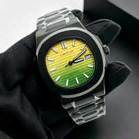 Montre mécanique automatique de luxe personnalisable de 30,5 mm en acier inoxydable avec cristal saphir, mouvement NH35, résistante aux chocs, aiguilles, 20 m