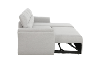 SX-81459 <strong>Sofa</strong> <strong>Bed</strong> Wooden <strong>Frame</strong> With Extendable Linen Fabric for Living Room or Bedroom Includes Storage Features - Product Image 5