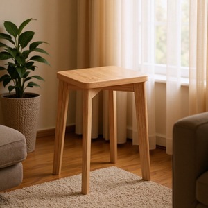 Solid Wood Stool Square <b>Stackable</b> Home Use <b>Dining</b> Room <b>Chair</b> Adult Children Elderly - Product Image 2