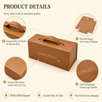 Boîte cadeau personnalisée pliable en kit avec poignée intégrée, découpe à l'emporte-pièce, auto-assemblage, emballage couleur pour la vente au détail et les fêtes