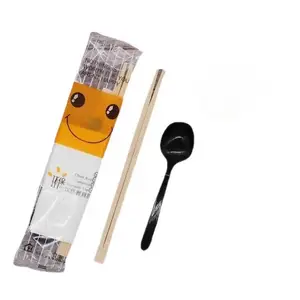 Harmless Food Disposable Bamboo Tableware Chopsticks Spoon Paper Towel Toothpick Set