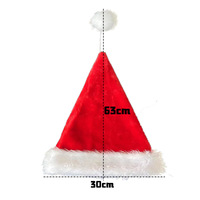 Chapeau de Noël long en peluche pour adultes avec boules suspendues, décoration de Noël en fourrure à coupe plate allongée et épaissie