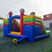 Château gonflable avec toboggan Trampolines gonflables Château de rebond Maison de saut en PVC Grand château gonflable Double toboggan Combo pour enfants