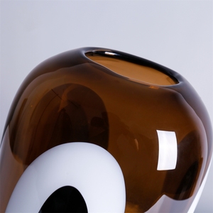 Kreative Kunst-Spiralvase aus Glas, Moderne Luxus-Tischvase mit Farbverlauf, Transparent Braun, <span class=keywords><strong>LuJa</strong></span> - Product Image 3