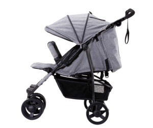 Convenient Travel System Twin Stroller Melange Fabric Foldable Buggy Double Pushchair Armrests Side-by-Side Baby <strong>Pram</strong> <strong>4</strong>-Wheel - Product Image 3