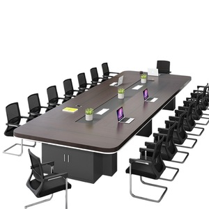 Conjunto de Mesa de Conferencia Rectangular para 16-20 Personas, Escritorio Moderno para Reuniones y Capacitación de Oficina con Sillas - Product Image 5