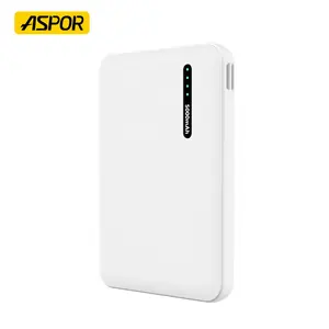 ASPOR A355户外超薄电池智能小型快速充电手机充电器共享便携式5000毫安迷你电源