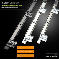 Rail de guidage coulissant pour clavier, à deux sections, à roulement à billes, en acier laminé à froid, noir/blanc, largeur 27mm/35mm
