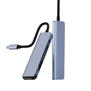 6合1 USB C集线器扩展坞USB C，适用于带数据传输充电器USB3.0 C型集线器的iPad Pro 4k高清电视