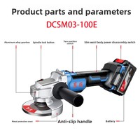 Meuleuse d'angle sans fil Dongcheng DCSM03-100E de qualité industrielle pour bricolage, polisseuse lithium-ion, découpeuse 20V, meuleuse portative 8500 tr/min