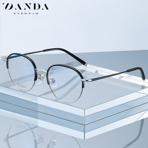 Yanda Eyeglasses <b>Frames</b> YJ2039 Round Full Rim Titanium Lightweight Unisex Spectacles - Product Image 1