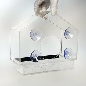 Portable Non-Slip Suction Cup Breathable Transparent Acrylic Window Bird Feeder Bird <strong>Cage</strong> Pet <strong>Cat</strong> <strong>Cage</strong> - Product Image 3