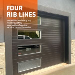 CHI 강소 미국 수직 단면 오버 헤드 차고 도어 현대 하이 퀄리티 보안 양극 산화 처리 된 단면 차고 도어 - Product Image 2