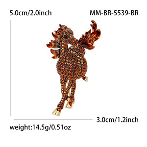 Broche de caballo de diamante de aleación de estilo Retro de moda europea americana transfronteriza para niños, broche de joyería de ramillete de ropa que combina con todo - Product Image 4