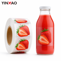 Étiquette autocollante personnalisée, imperméable, résistante au froid, avec n'importe quel logo, pour l'emballage de jus de fruits et de boissons