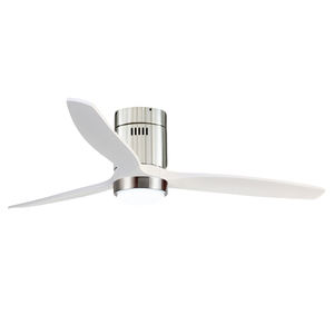 Ventilateur <span class=keywords><strong>de</strong></span> plafond classique 42 52 60'' 3 pales en bois véritable 20 cm <span class=keywords><strong>de</strong></span> haut Motif Hugger Montage encastré avec lumière et télécommande - Product Image 3