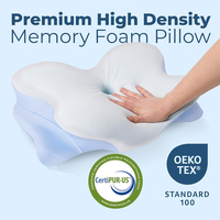Bantal Leher Pendingin Tanduk Sapi dari Busa Memori untuk Meredakan Nyeri, Bantal Tidur Kontur Kupu-kupu Ergonomis
