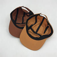 Casquette de camping imperméable non structurée réglable à 5 panneaux, personnalisable, en nylon à séchage rapide avec transfert en caoutchouc