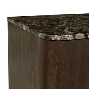<span class=keywords><strong>Table</strong></span> <span class=keywords><strong>de</strong></span> <span class=keywords><strong>chevet</strong></span> contemporaine à 2 tiroirs en bois avec plateau en <span class=keywords><strong>marbre</strong></span> pour chambre à coucher - Product Image 2