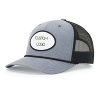 Gorra deportiva de fábrica OEM del fabricante, gorra Snapback en blanco, gorra de camionero con cuerda de malla de 5 paneles y ala curva personalizada