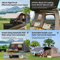 Tenda Camping Kain Oxford Tiga Musim Anti Air 3000mm Dua-dalam-Satu, Atap Eksplosif Otomatis Buka Cepat, Dua Lapis