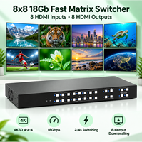 Commutateur matriciel DQINFOS 8x8 HDCP2.2 EDID CEC IR bidirectionnel RS232 TCP/IP pour affichage numérique 18 Gbps 4K60Hz