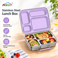 Aohea – Ensemble de boîtes à lunch en acier inoxydable de qualité 304, personnalisables en usine, pour enfants, école et famille