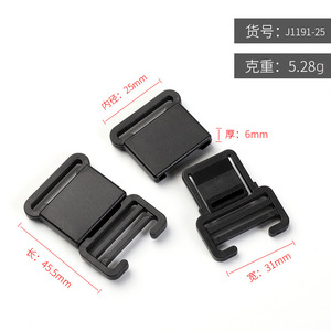 <b>Adjustable</b> Plastic Buckle 25mm Inner Diameter Black Safety Buckle For Bag Waist <b>Strap</b> Accessory Spring 2024 - Product Image 4