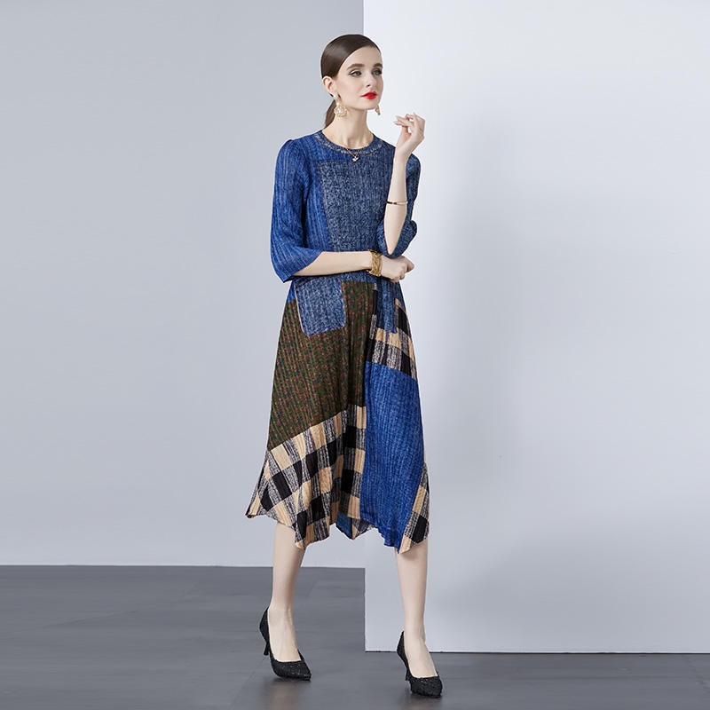 New Designer Beautiful Style Printed Patchwork Elegant Casual Lady