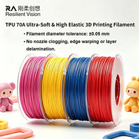 Filament d'impression 3D TPU 70A 215-225 ° Filament C ultra-doux et flexible pour semelles de chaussures et pièces de support orthopédique