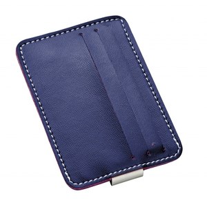 Portafoglio da uomo di lusso blu antifurto dotato di porta carte di grandi dimensioni portaoggetti in metallo vuoto - Product Image 1