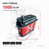 Servo Pedestal Kelautan XQ-POWER XQ-S9750D 1000KG.CM Tanpa Sikat Tahan Air dengan Gear Baja Tahan Karat 30V untuk Kapal Tak Berawak