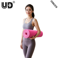 Tapis de yoga TPE haut de gamme avec logo personnalisé, 6 mm, haute élasticité et résilience, résistant à l'eau, design enroulable