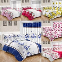 Ensemble de draps de lit 8 pièces imprimé King Size avec rideaux assortis prêt à expédier ensemble de draps en microfibre vente en gros