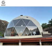 Dôme en verre transparent de luxe moderne, connecteurs en acier inoxydable, utilisation quatre saisons, design pliable, résistance au vent 120 km/h