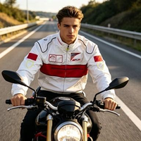 Blouson de course F1 color block pour homme, col montant, fermeture éclair intégrale, coupe-vent moto, style vintage, personnalisable avec logo, faible MOQ