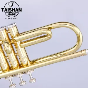 Trompeta profesional con hermoso diseño Trompeta de superficie de laca dorada de cuerpo de latón de alta calidad - Product Image 4