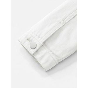 Veste en jean pour fille FOXA, boutonnée, manches longues, blanche, style streetwear - Product Image 3