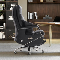 Fauteuil de Direction Électrique en Cuir et Alliage d'Aluminium Boss avec Accoudoirs, Inclinable, Massage, Luxe Léger, Moderne, Confortable et Glissant