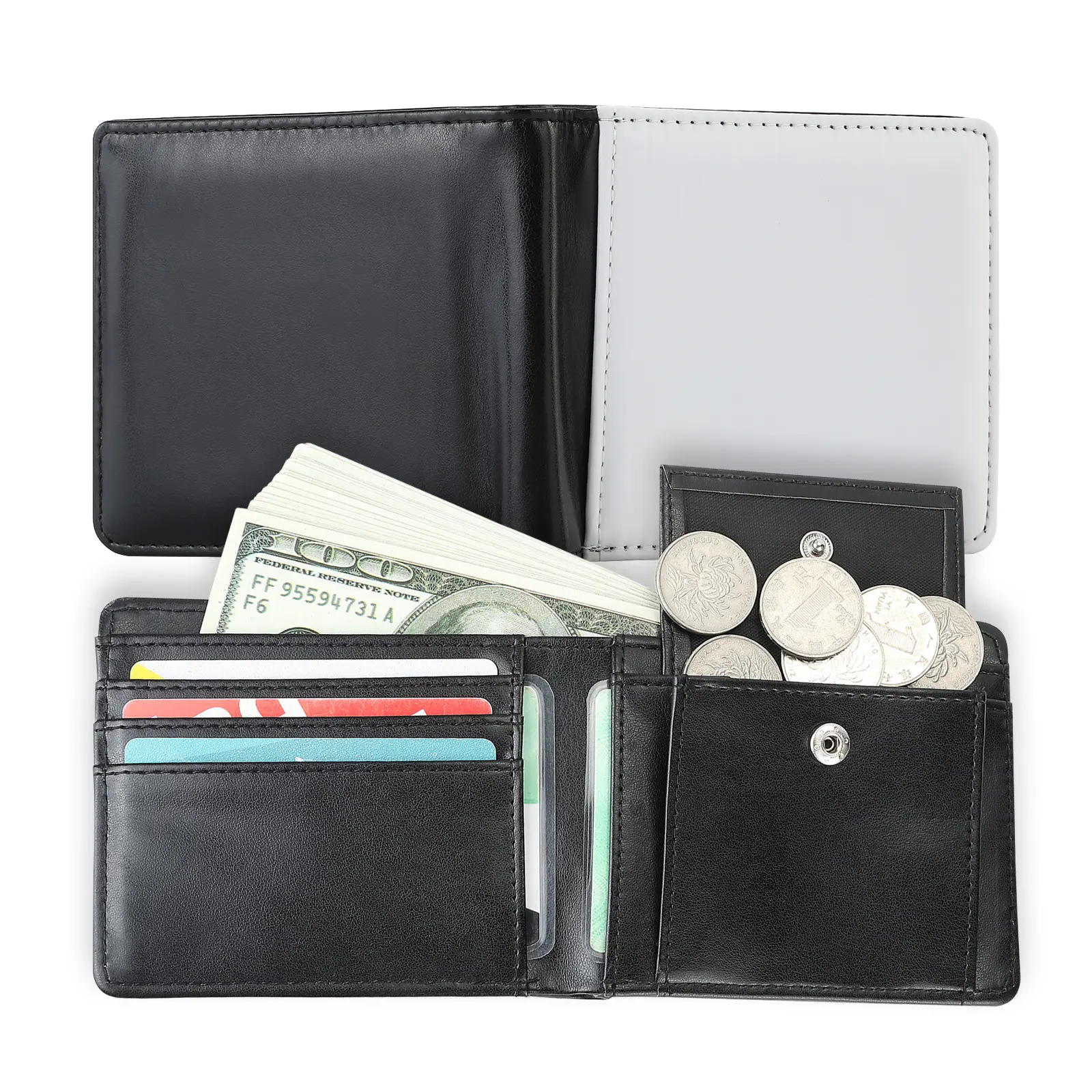 Dompet pria kosong sublimasi dengan kantong koin