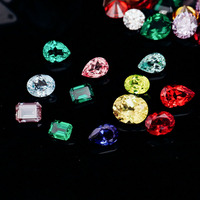 Vente en gros de pierres de rubis synthétiques en vrac cultivées en laboratoire diamants pierres précieuses fabrication de bijoux forme ovale colliers créés en laboratoire thermique