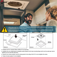 Ventilateur de toit pour camping-car OGMIE 14x14, ventilateur d'évacuation pour VR, capteur de pluie, télécommande, système de ventilation électrique à 10 vitesses, fermé, pour voitures