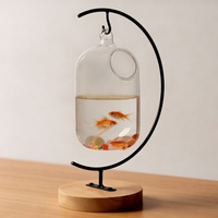Vase à fleurs de forme moderne, vase sphérique suspendu, accessoires pour aquarium, décoration d'intérieur, aquarium suspendu en verre, bol à poissons en verre suspendu