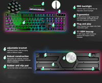 Clavier de jeu filaire Umila RGB rétroéclairé, disposition US, design élégant pour les joueurs, garantie 12 mois, vente en gros d'usine