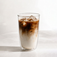 Gobelet en verre borosilicate rond de 400 ml pour café latte, idéal pour les boissons DIY – Vente en gros