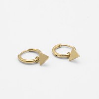 Inspire Jewelry – boucles d'oreilles en forme de triangle chirurgical, en acier inoxydable, avec breloque, hypoallergénique, oreilles sensibles, créoles géométriques, petites