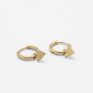 Inspire Jewelry – boucles <span class=keywords><strong>d</strong></span>'oreilles en forme de triangle chirurgical, en acier inoxydable, avec breloque, hypoallergénique, oreilles sensibles, créoles géométriques, petites - Product Image 3