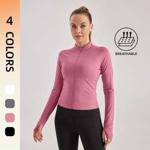 Chaqueta deportiva de manga larga con cremallera para mujer BBL Sports Fitness Yoga Wear Outfit - Product Image 2